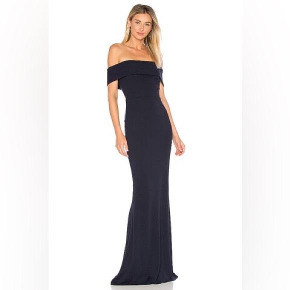 New! Katie May x Noel and Jean Legacy Gown Off-Shoulder Navy Maxi Dress 💙size 8 - Picture 3 of 12